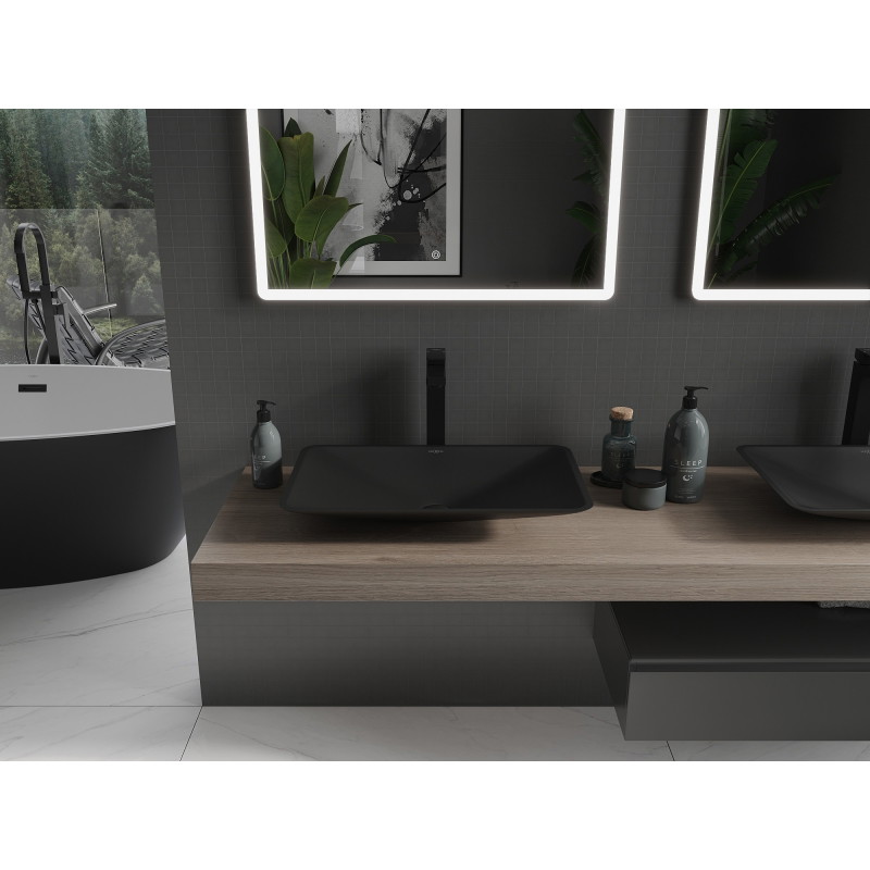 Mexen Esper opbouw wastafel van composiet 60 x 38 cm, zwart - 23036071