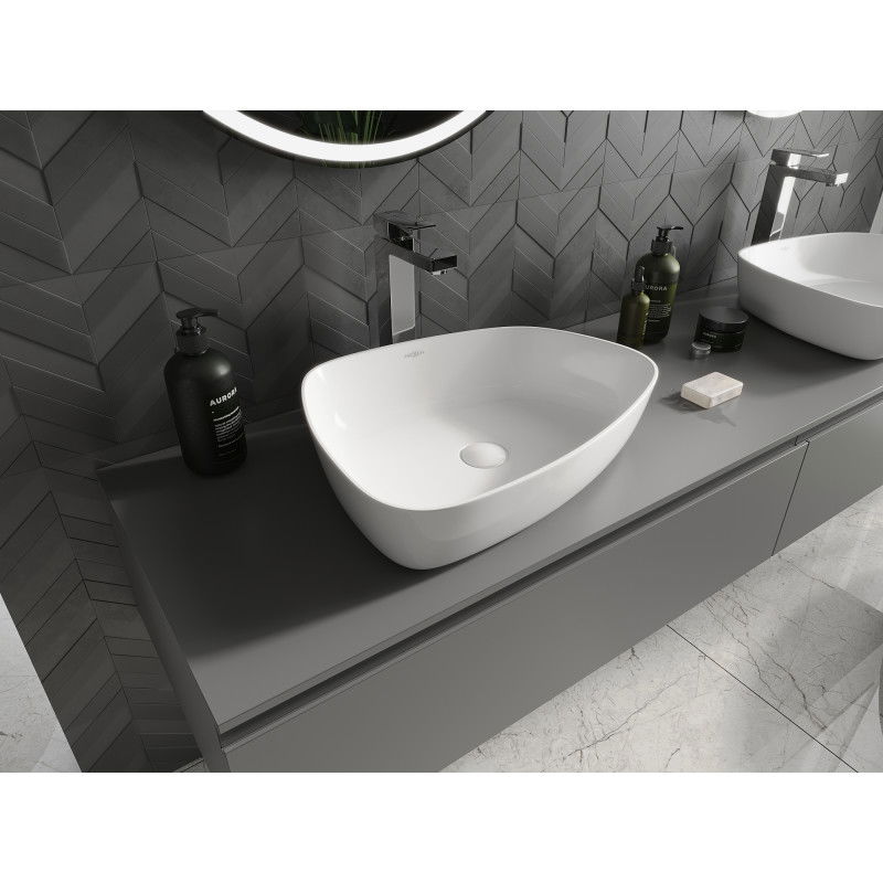 Mexen Ono Aufsatzwaschbecken aus Konglomerat 51 x 39 cm, weiß - 23045101