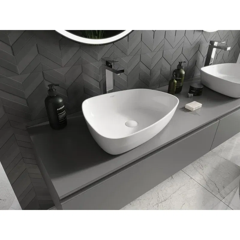 Mexen Ono lavatório de bancada de aglomerado 51 x 39 cm, branco - 23045101