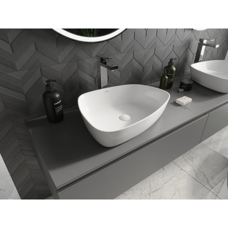 Mexen Ono opbouwkom wastafel van composiet 51 x 39 cm, wit - 23045101