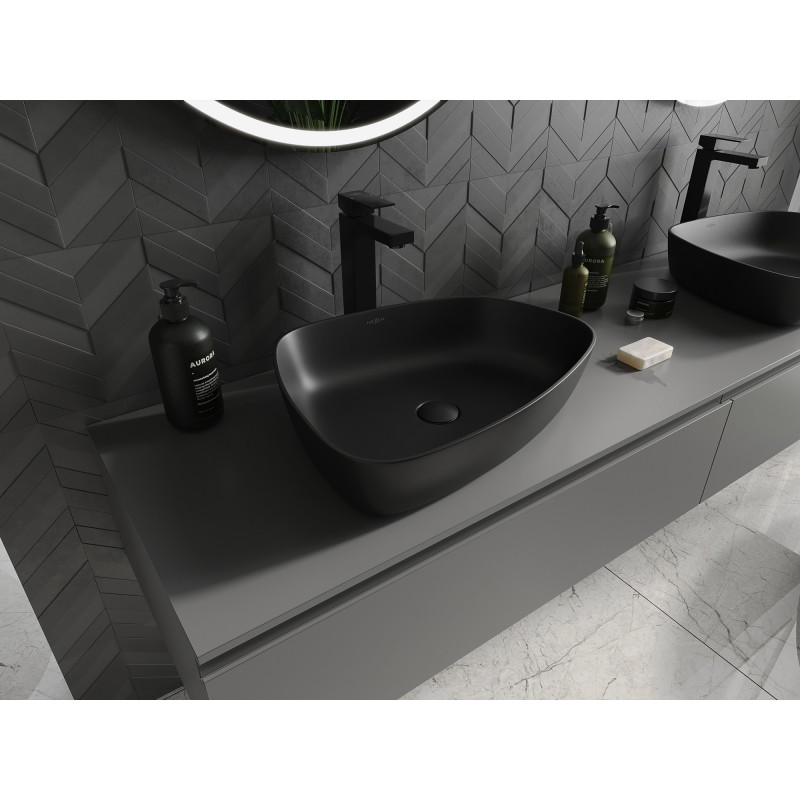 Mexen Ono lavabo à poser en composite 51 x 39 cm, noir - 23045171