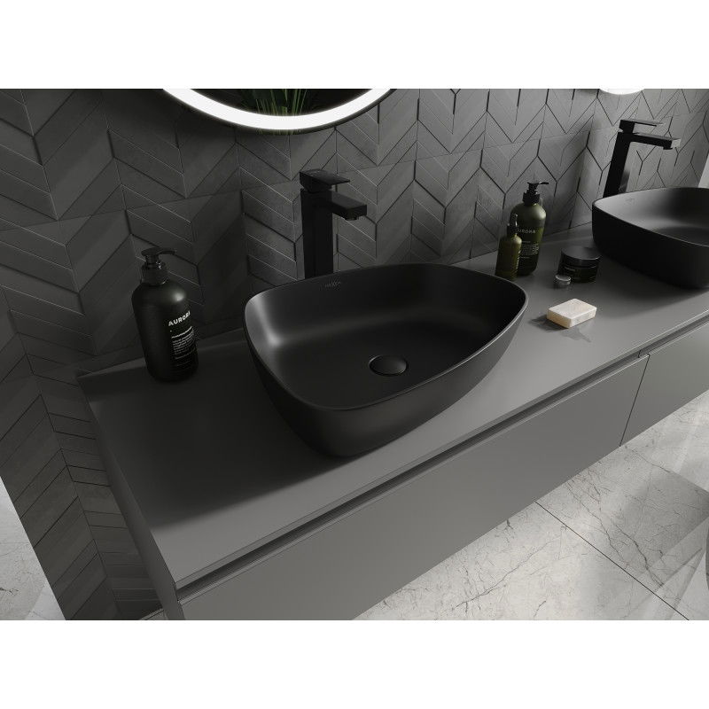 Mexen Ono lavabo à poser en conglomérat 51 x 39 cm, noir - 23045171