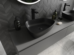 Mexen Ono lavabo à poser en conglomérat 51 x 39 cm, noir - 23045171