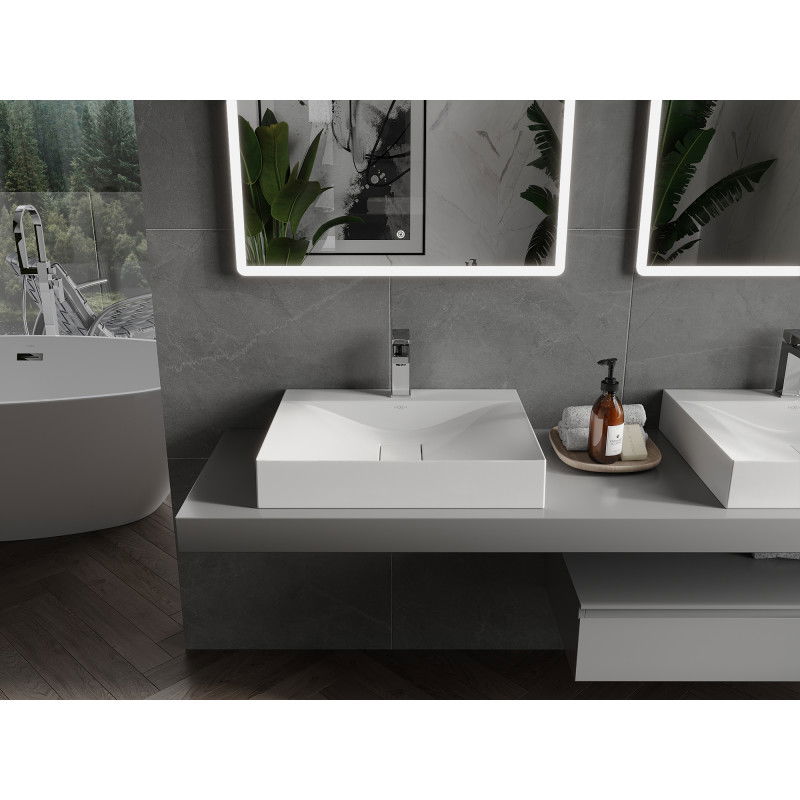 Mexen Poli virsmas izlietne no konglomerāta 1/O 60 x 48 cm, balta - 23026001