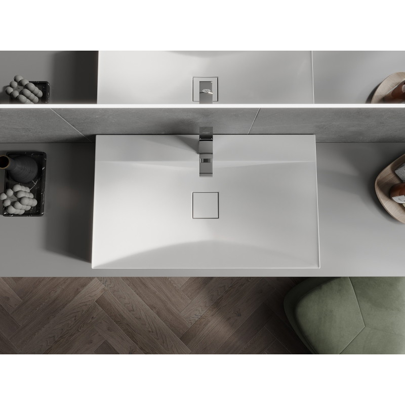 Mexen Poli lavabo à poser en composite 1/O 80 x 48 cm, blanc - 23028001