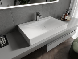 Mexen Poli lavabo à poser en conglomérat 1/O 80 x 48 cm, blanc - 23028001