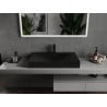 Mexen Poli opbouw wastafel van gegoten marmer 1/O 80 x 48 cm, zwart - 23028071