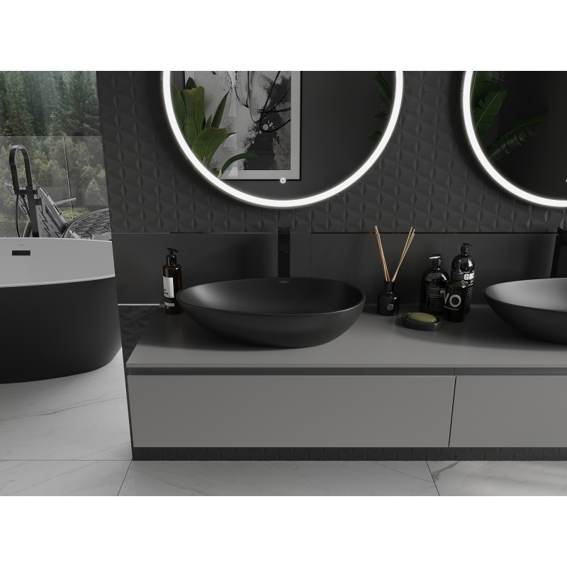 Mexen Nora lavabo de comptoir en composite 60 x 36 cm, noir - 23056071