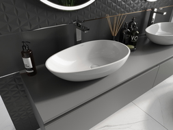 Mexen Nora Countertopswäschen aus Konglomerat 60 x 36 cm, wäiss - 23056001