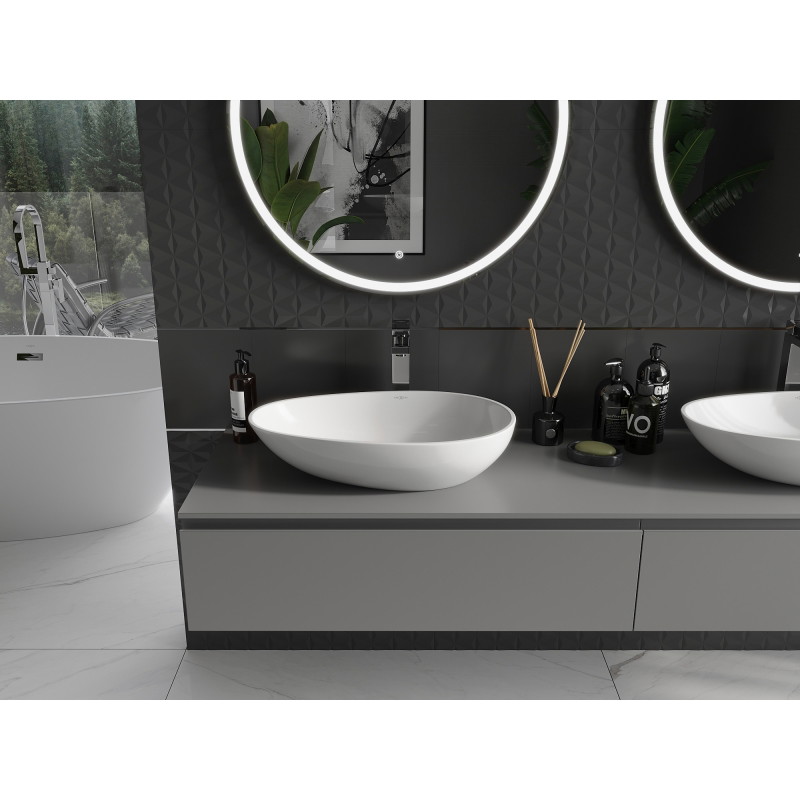 Mexen Nora lavabo sur plan en composite 60 x 36 cm, blanc - 23056001