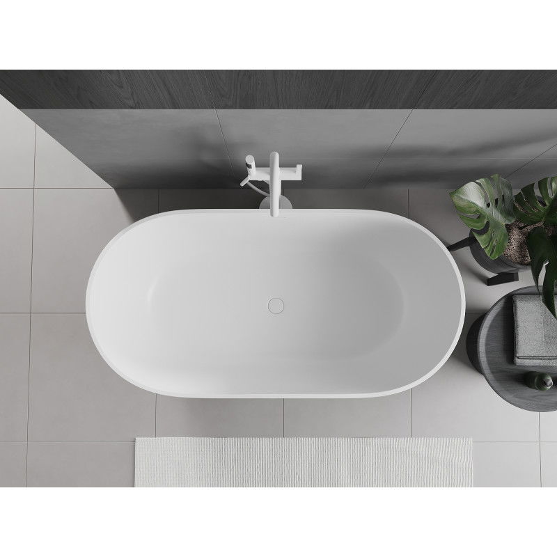 Mexen Rimini vasca da bagno autoportante in conglomerato 150 x 75 cm, bianco opaco - 57241507500