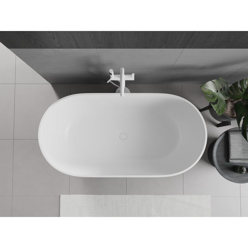 Mexen Rimini wanna wolnostojąca z konglomeratu 150 x 75 cm, biała mat - 57241507500