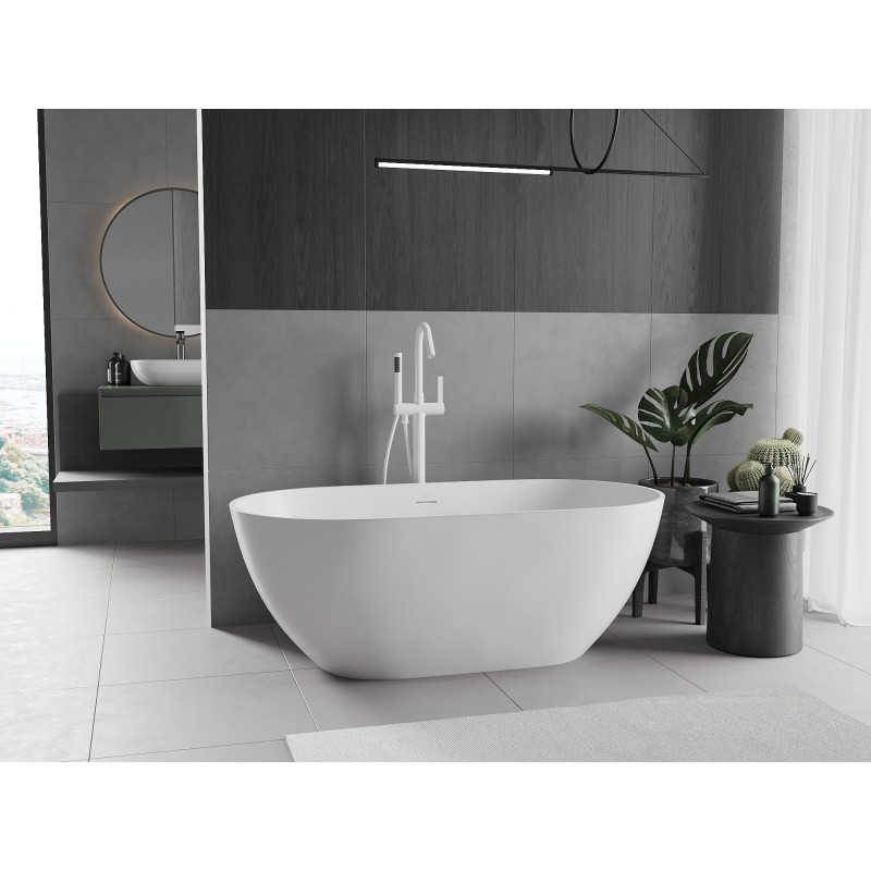 Mexen Rimini bañera exenta de conglomerado 150 x 75 cm, blanca mate - 57241507500