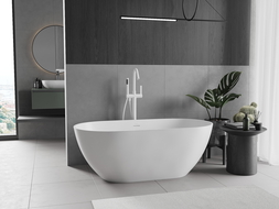 Mexen Rimini freistehende Badewanne aus Konglomerat 150 x 75 cm, weiß matt - 57241507500