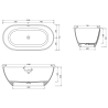 Mexen Rimini bañera independiente de conglomerado 150 x 75 cm, negro mate - 57241507570