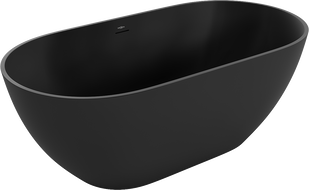 Mexen Rimini freistehende Badewanne aus Konglomerat 150 x 75 cm, schwarz matt - 57241507570