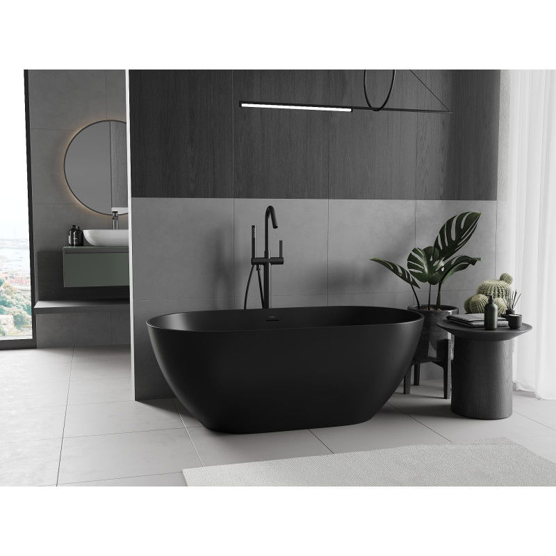 Mexen Rimini vrijstaande badkuip van composiet 150 x 75 cm, zwart mat - 57241507570