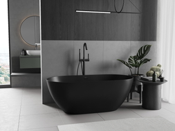 Mexen Rimini samostojeća kada od konglomerata 150 x 75 cm, crna mat - 57241507570