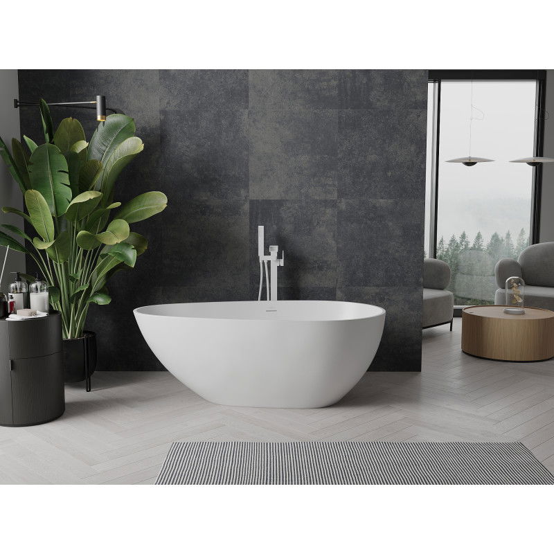 Mexen Palermo banheira independente de conglomerado 150 x 78 cm, branco mate - 57211507800