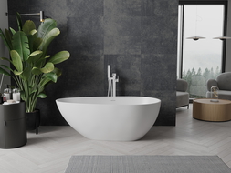 Mexen Palermo bañera exenta de conglomerado 150 x 78 cm, blanco mate - 57211507800