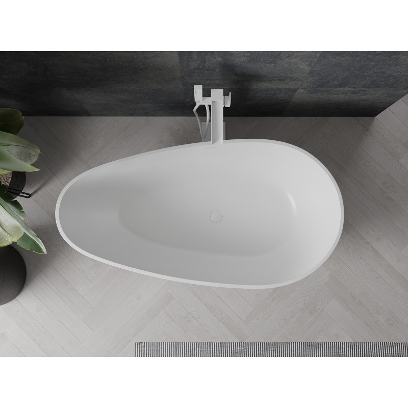 Mexen Palermo baignoire îlot en conglomérat 150 x 78 cm, blanc mat - 57211507800