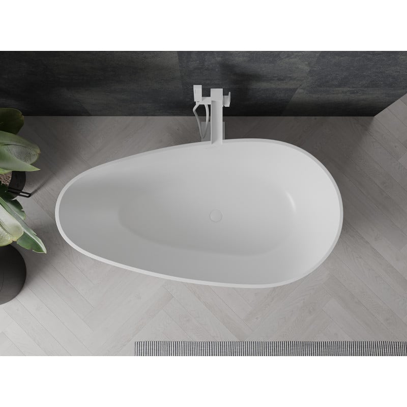 Mexen Palermo bañera exenta de conglomerado 150 x 78 cm, blanco mate - 57211507800