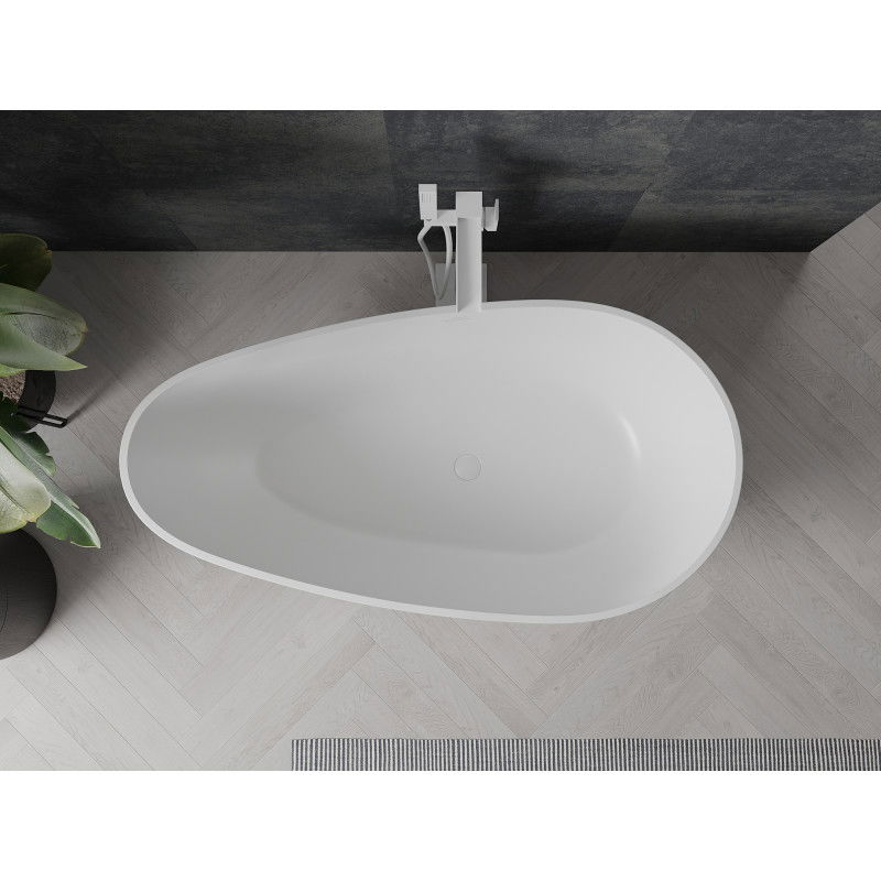 Mexen Palermo banheira independente de conglomerado 150 x 78 cm, branco mate - 57211507800