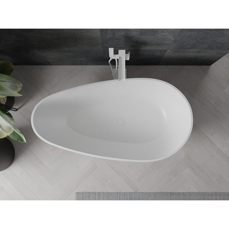 Mexen Palermo Freistehende Badewanne aus Konglomerat 150 x 78 cm, weiß matt - 57211507800