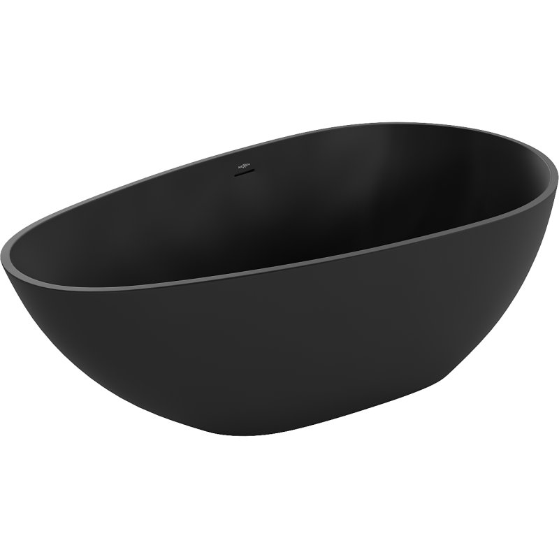 Mexen Palermo vasca da bagno autoportante in conglomerato 150 x 78 cm, nero opaco - 57211507870