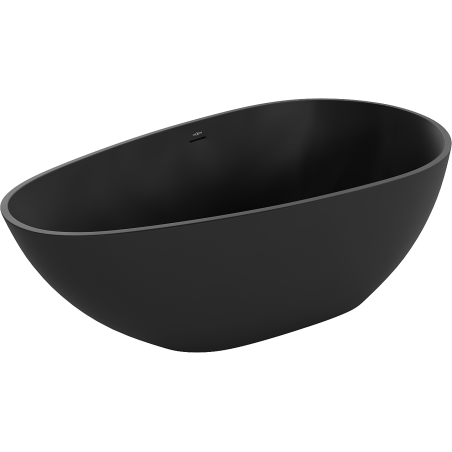 Mexen Palermo vasca da bagno autoportante in conglomerato 150 x 78 cm, nero opaco - 57211507870