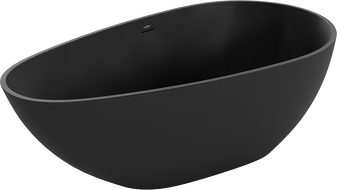 Mexen Palermo banheira independente de conglomerado 150 x 78 cm, preto mate - 57211507870