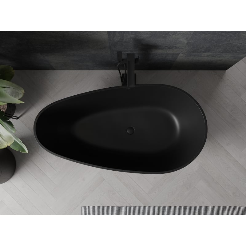 Mexen Palermo freestanding bathtub made of conglomerate 150 x 78 cm, matte black - 57211507870