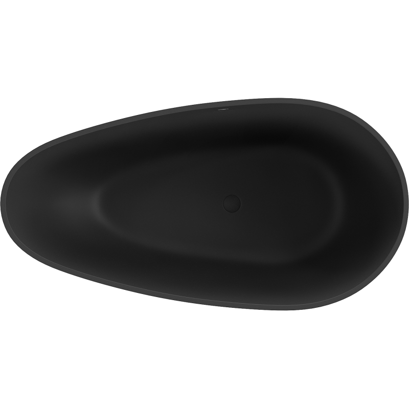 Mexen Palermo vrijstaande badkuip van conglomerate 150 x 78 cm, zwart mat - 57211507870