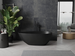 Mexen Palermo freestanding bathtub made of conglomerate 150 x 78 cm, matte black - 57211507870