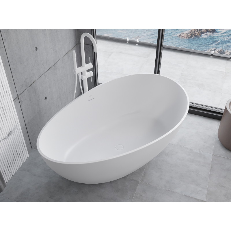 Mexen Parma baignoire autoportante en conglomérat 160 x 95 cm, blanc mat - 57231609500