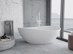 Mexen Parma freistehende Badewanne aus Konglomerat 160 x 95 cm, weiß matt - 57231609500