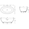 Mexen Parma vrijstaande badkuip van composiet 160 x 95 cm, wit mat - 57231609500