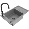 Mexen Elias Granit Spullsteen Een-Kamer mat Drainer an Kichenhahn Savita, Gro - 6511-71-672601-70-B