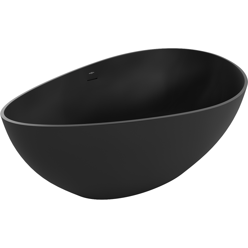 Mexen Parma freistehende Wanne aus Konglomerat 160 x 95 cm, schwarz matt - 57231609570