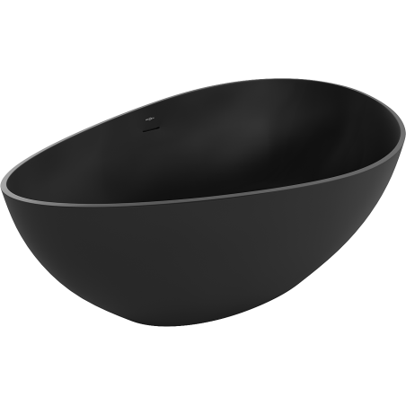 Mexen Parma banheira independente de conglomerado 160 x 95 cm, preto mate - 57231609570