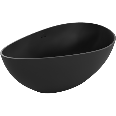 Mexen Parma freistehende Badewanne aus Konglomerat 160 x 95 cm, schwarz matt - 57231609570