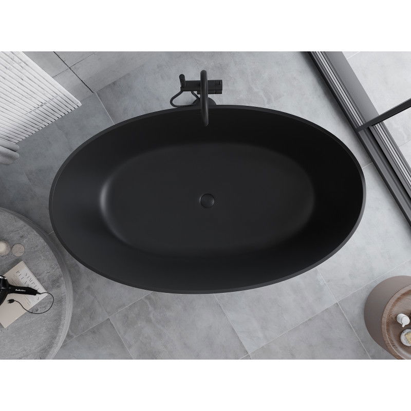 Mexen Parma samostoječa kad iz konglomerata 160 x 95 cm, črna mat - 57231609570