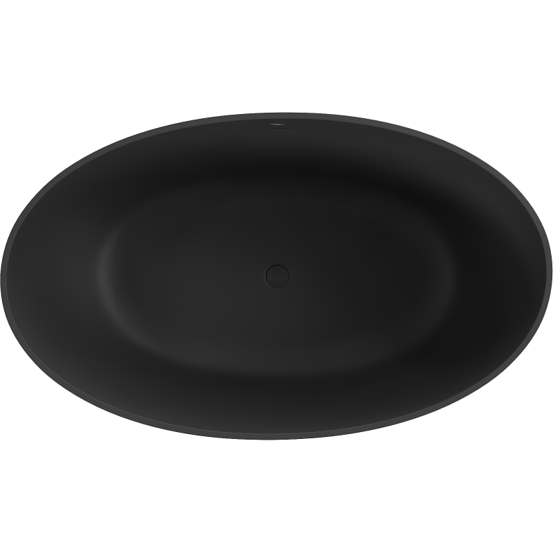 Mexen Parma brīvi stāvoša vanna no konglomerāta 160 x 95 cm, melna matēta - 57231609570