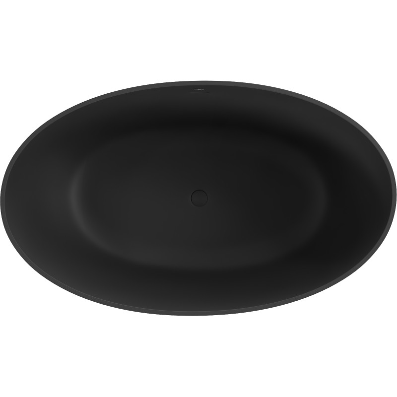 Mexen Parma freistehende Badewanne aus Konglomerat 160 x 95 cm, schwarz matt - 57231609570