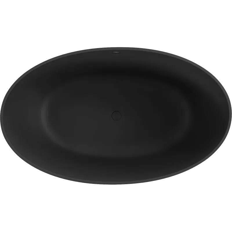 Mexen Parma freistehende Wanne aus Konglomerat 160 x 95 cm, schwarz matt - 57231609570