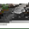 Mexen Elias Granitspüle 1-beckig mit Abtropffläche und Küchenarmatur Savita, schwarz/silber metallic- 6511-73-672601-70