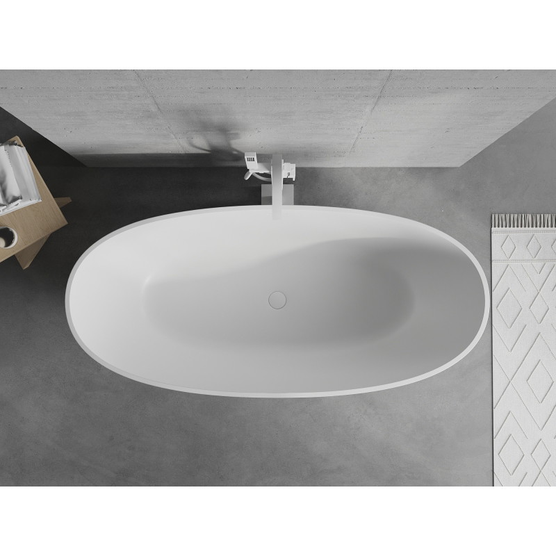 Mexen Bari baignoire autoportante en conglomérat 165 x 75 cm, blanc mat - 57221657500