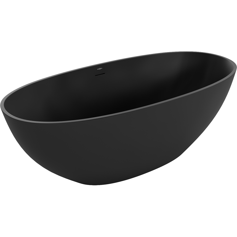 Mexen Bari ελεύθερη μπανιέρα από κογκλομεράτο 165 x 75 cm, μαύρο ματ - 57221657570