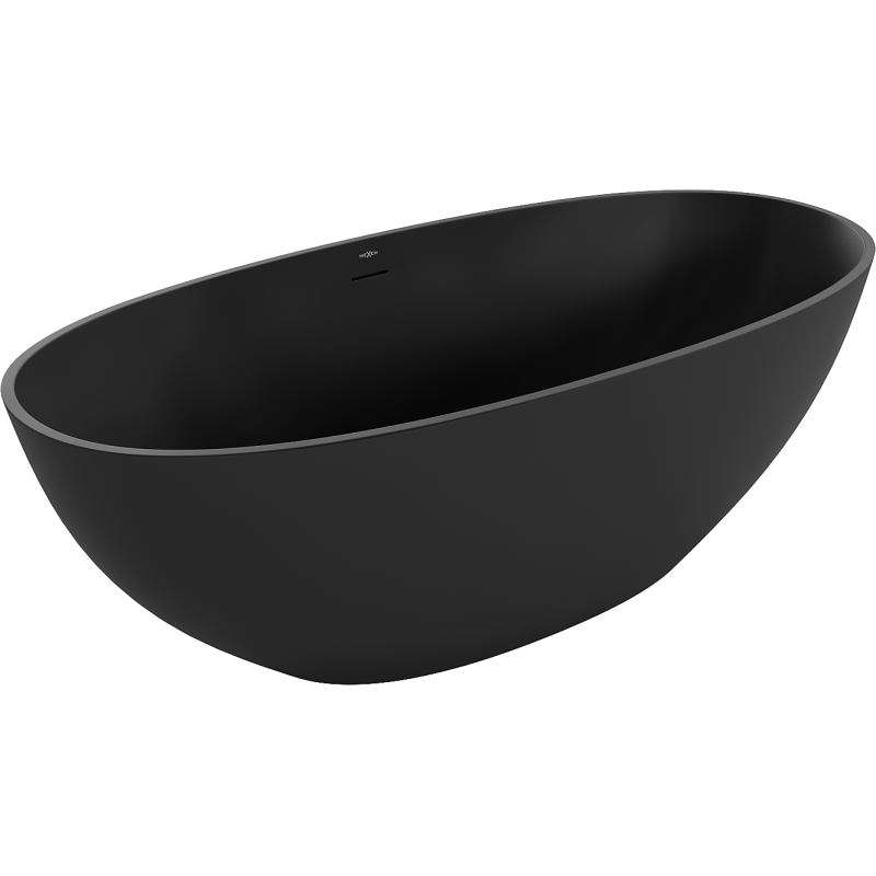 Mexen Bari freistehende Badewanne aus Konglomerat 165 x 75 cm, schwarz matt - 57221657570