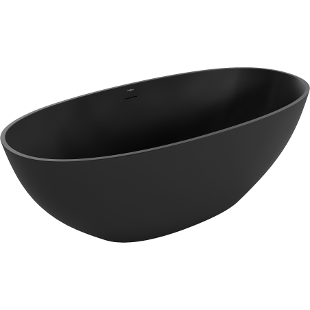 Mexen Bari freistehende Badewanne aus Konglomerat 165 x 75 cm, schwarz matt - 57221657570